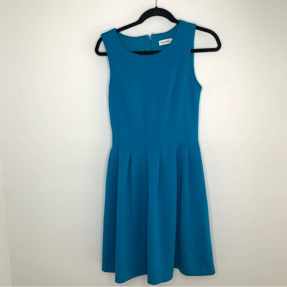 Calvin Klein bright blue pocket mini dress